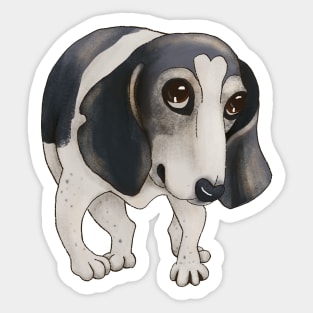 Cute dog with big eyes. Hound puppy. Sticker